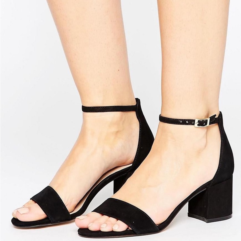 ALDO. Black suede block sandals. Size US 8. True to size.